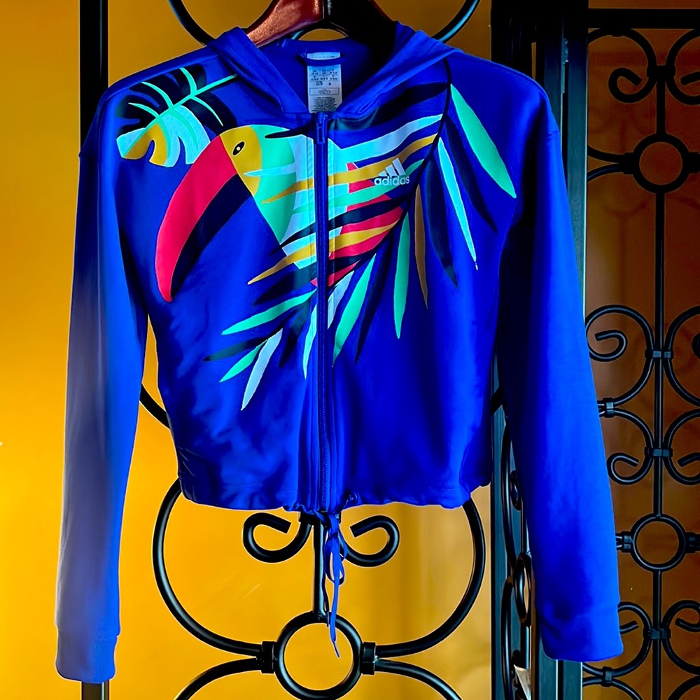 ADIDAS X FARM RIO Toucan Cropped Track Jacket/Hoodie
